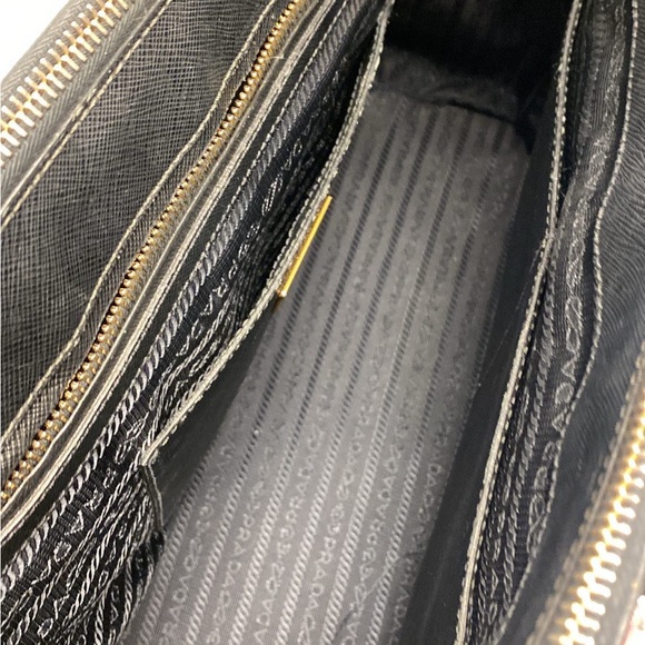 Prada Black Saffiano Leather Medium Double Zip Tote - Picture 7 of 9